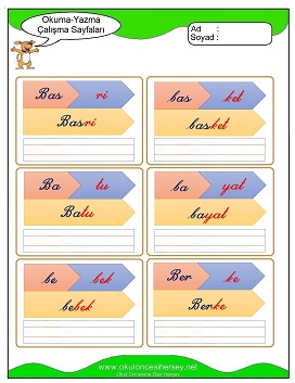 B sesi Çalışma Sayfaları